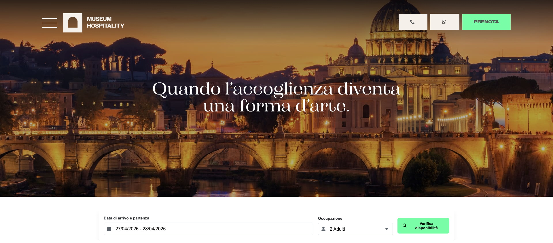 Museum Hospitality — Booking Platform · Roma